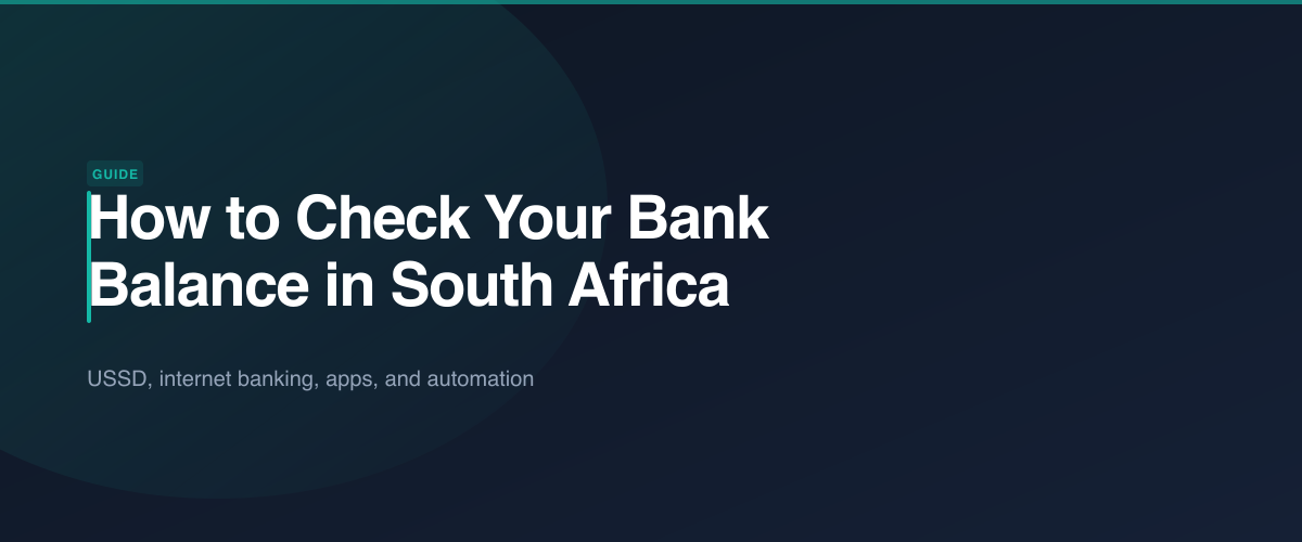 How to check a bank account balance in South Africa