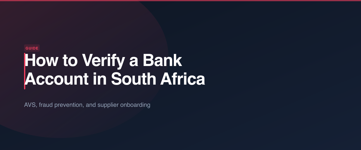 How to verify a bank account in South Africa