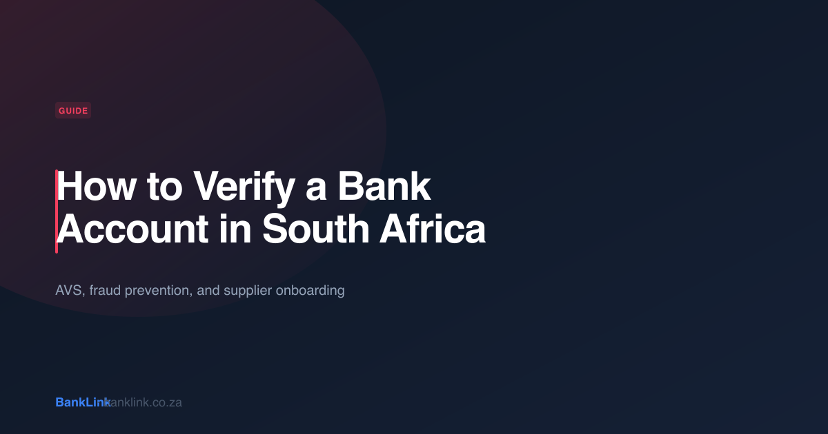 How to Verify a Bank Account in South Africa | BankLink
