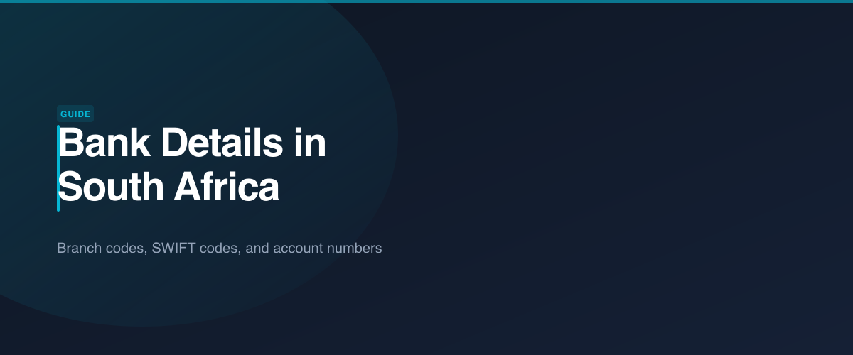 South African bank details explained