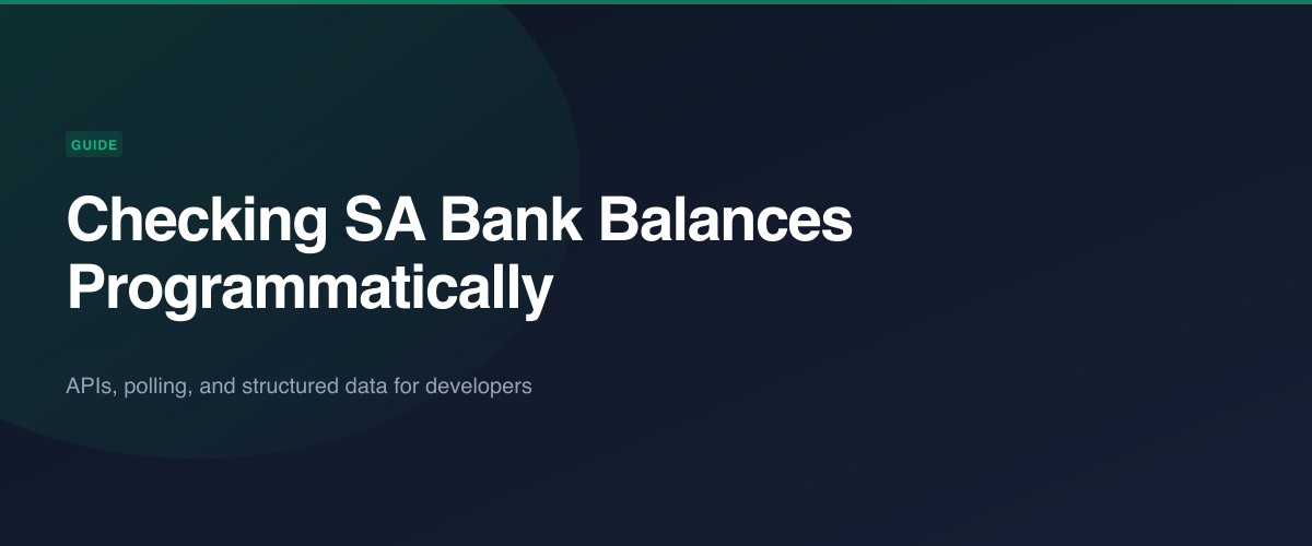 Checking South African bank account balances programmatically