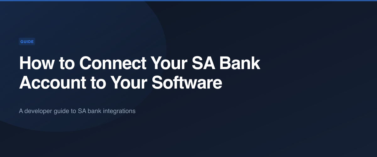 Connecting a South African bank account to software