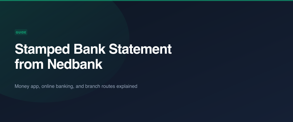 How to get a stamped bank statement from Nedbank